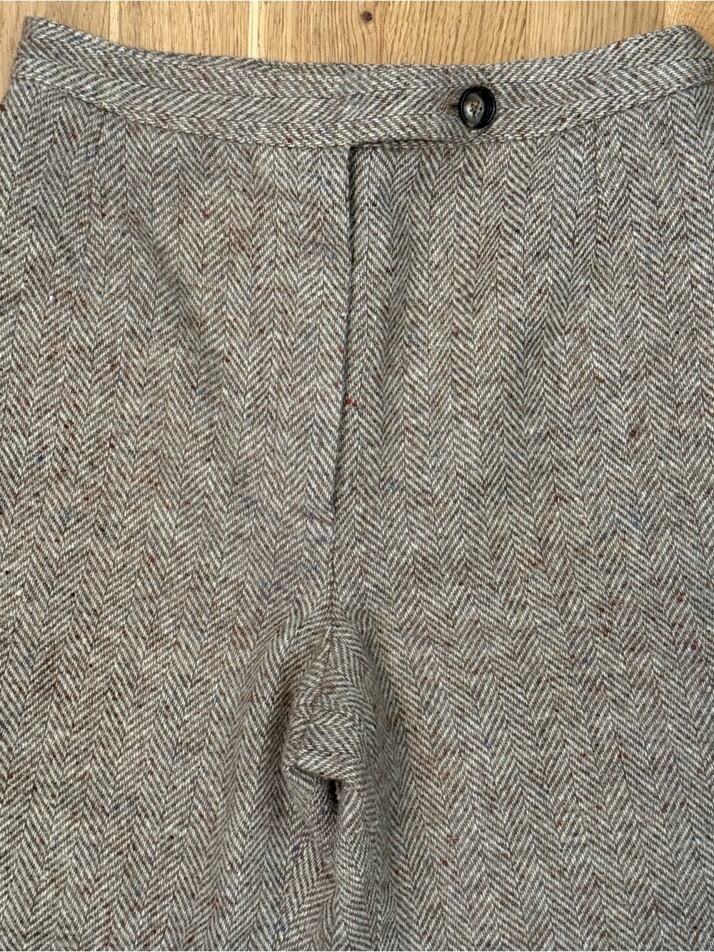 Evan Picone Gray Herringbone Wide-Leg Pants - Picture 3 of 8